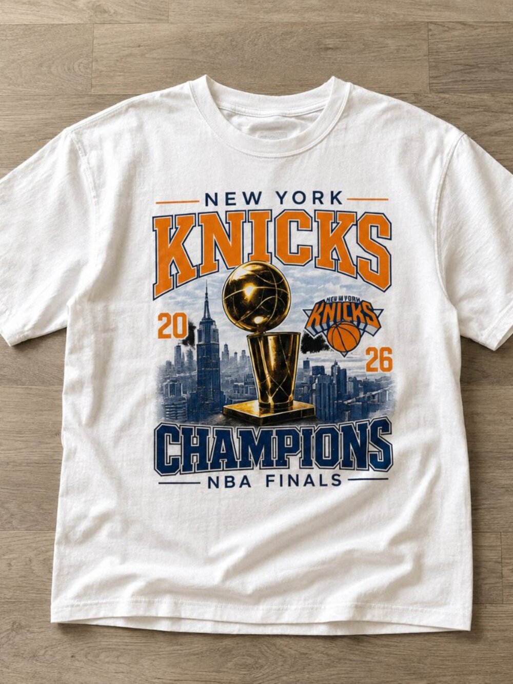 New York Knicks 2026 Champions Skyline Basketball Fan Graphic T-Shirt